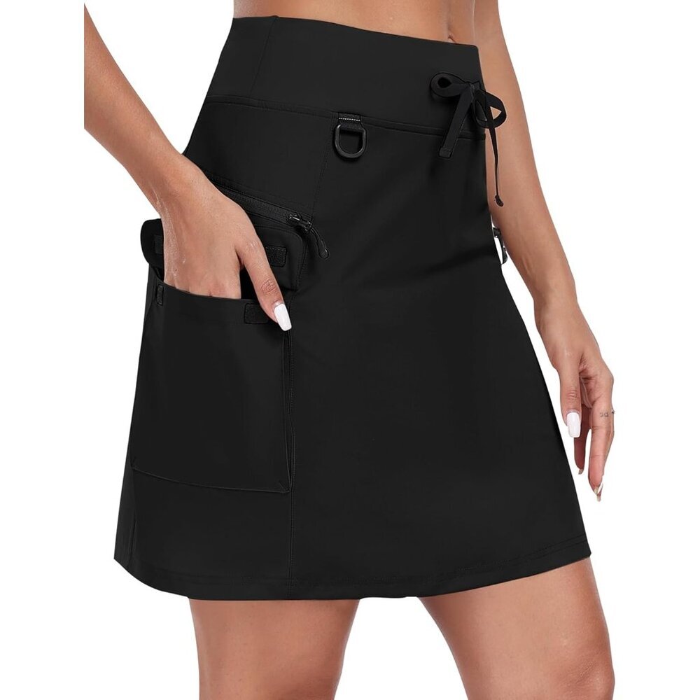 MoFiz Womens 18" Hiking Cargo Skort Athletic Skirt High Waist Golf Dressy Casual
